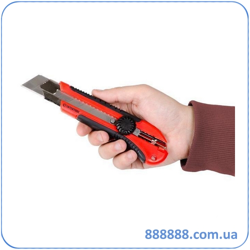 Нож с металлической направляющей под лезвие 25 мм HT-0526 Intertool